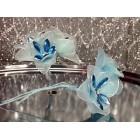 4 Blue Sheer Flower Stems All Purpose Craft Flower Baby Shower Birthday or Wedding